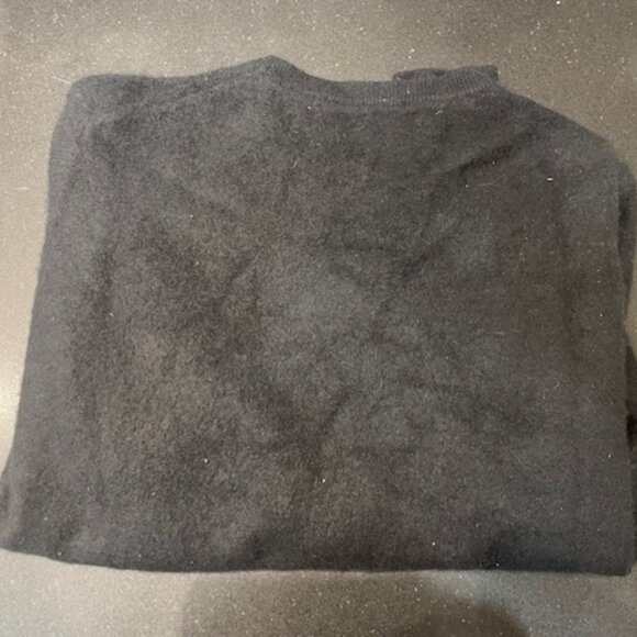 BLACK BROWN 100% 2 PLY CASHMERE CLASSIC BLACK ANGORA FEEL SWEATER FABULOUS FIT M - Picture 4 of 4